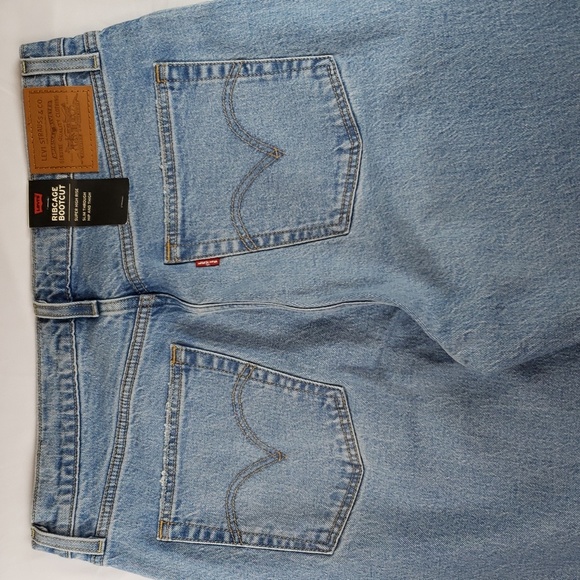 Levis Ribcage High Rise Bootcut Light Wash Button Fly sz 32 - Picture 7 of 13
